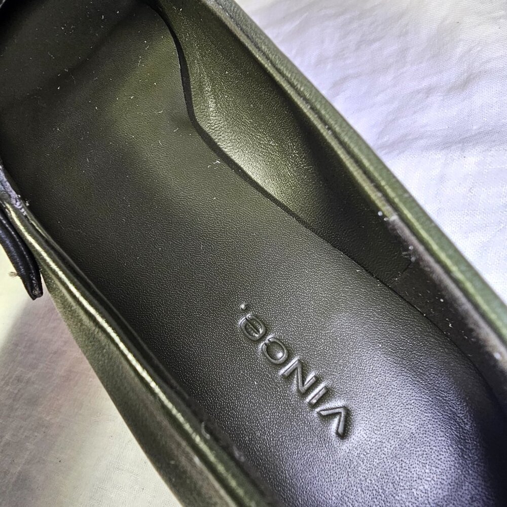 Vince Brody Genuine Leather Mary Jane Ballet Flat EU40 US9 Eden Dark Olive - Picture 12 of 13